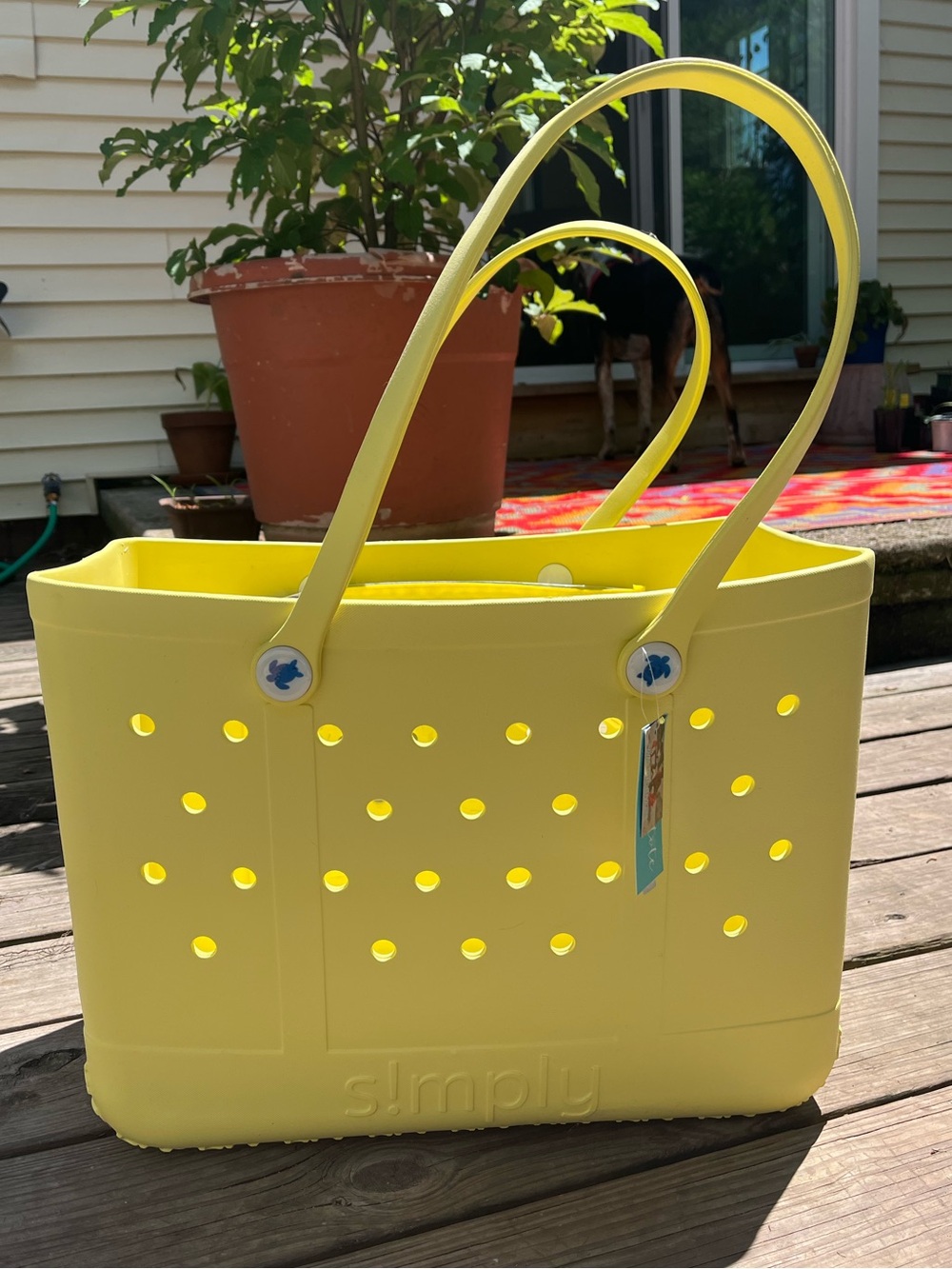 Yellow Rubber Tote Bag - Picture 3 of 7